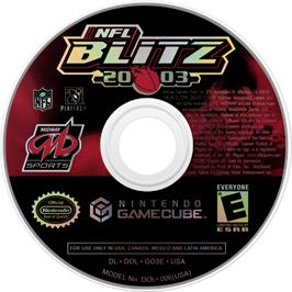 Cartridge artwork for Nfl Blitz 2003 on the Nintendo GameCube.