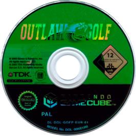 Cartridge artwork for Outlaw Golf/Darkened Skye on the Nintendo GameCube.