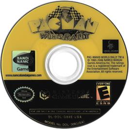 Cartridge artwork for Pac-Man World Rally on the Nintendo GameCube.