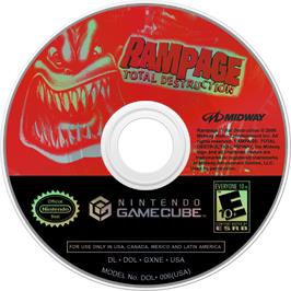 Cartridge artwork for Rampage: Total Destruction on the Nintendo GameCube.