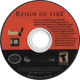 Cartridge artwork for Reign Of Fire on the Nintendo GameCube.