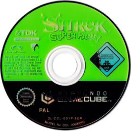 Cartridge artwork for Shrek Super Party on the Nintendo GameCube.