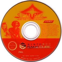 Cartridge artwork for Sphinx and the Cursed Mummy on the Nintendo GameCube.