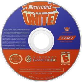 Cartridge artwork for SpongeBob SquarePants and Friends - Unite! on the Nintendo GameCube.