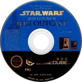 Cartridge artwork for Star Wars - Jedi Knight 2 - Jedi Outcast on the Nintendo GameCube.