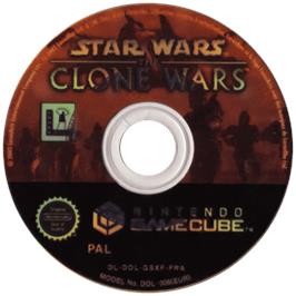 Cartridge artwork for Star Wars - The Clone Wars on the Nintendo GameCube.