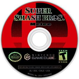 Cartridge artwork for Super Smash Bros. Melee on the Nintendo GameCube.