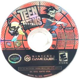 Cartridge artwork for Teen Titans on the Nintendo GameCube.