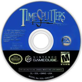 Cartridge artwork for TimeSplitters: Future Perfect on the Nintendo GameCube.