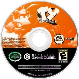 Cartridge artwork for Ty the Tasmanian Tiger on the Nintendo GameCube.