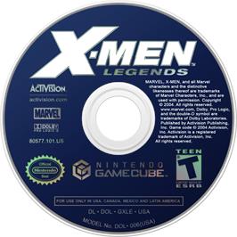 Cartridge artwork for X-Men: Legends on the Nintendo GameCube.