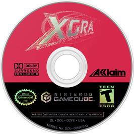 Cartridge artwork for XGRA: Extreme G Racing Association on the Nintendo GameCube.