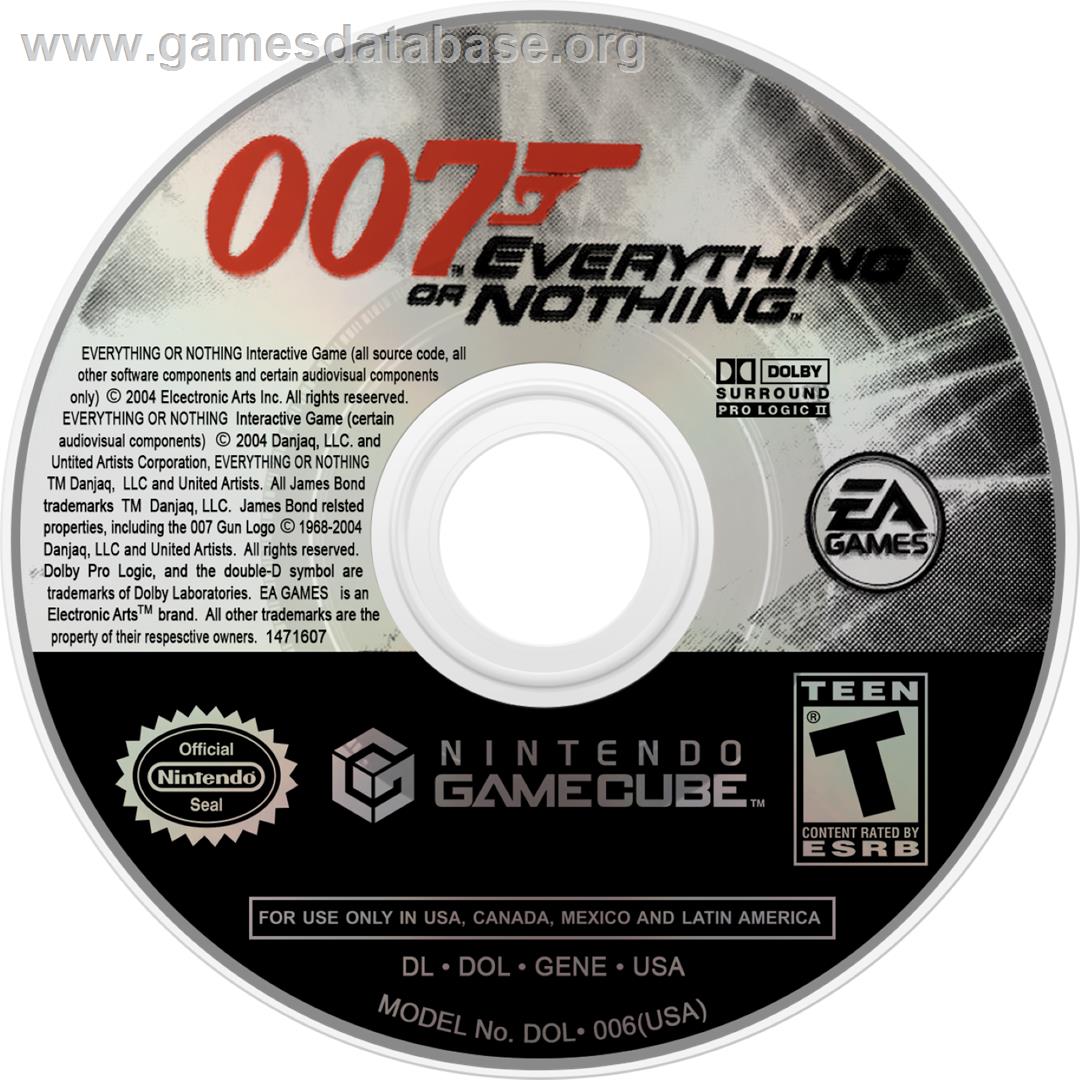 007 - Everything or Nothing - Nintendo GameCube - Artwork - Cartridge