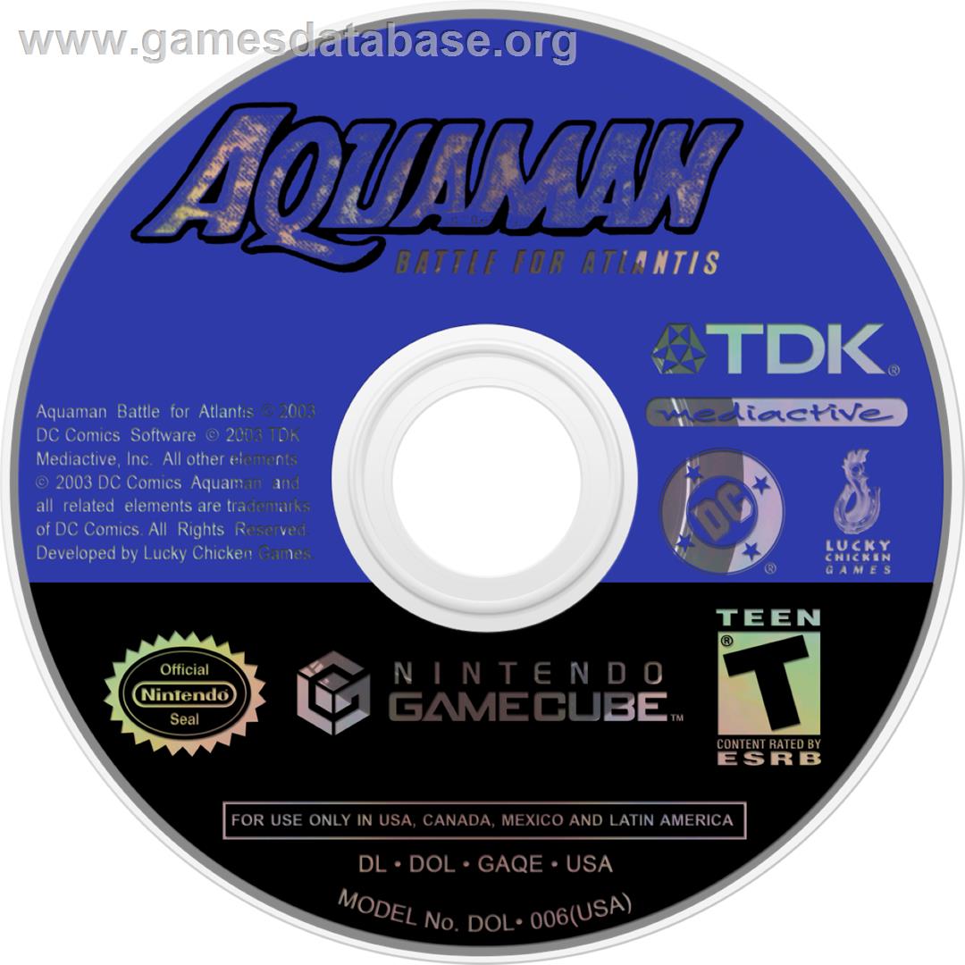 Aquaman: Battle for Atlantis - Nintendo GameCube - Artwork - Cartridge