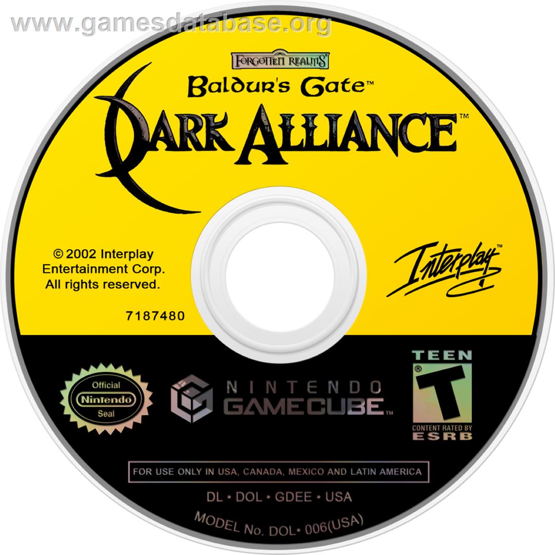 Baldur's Gate - Dark Alliance - Nintendo GameCube - Artwork - Cartridge