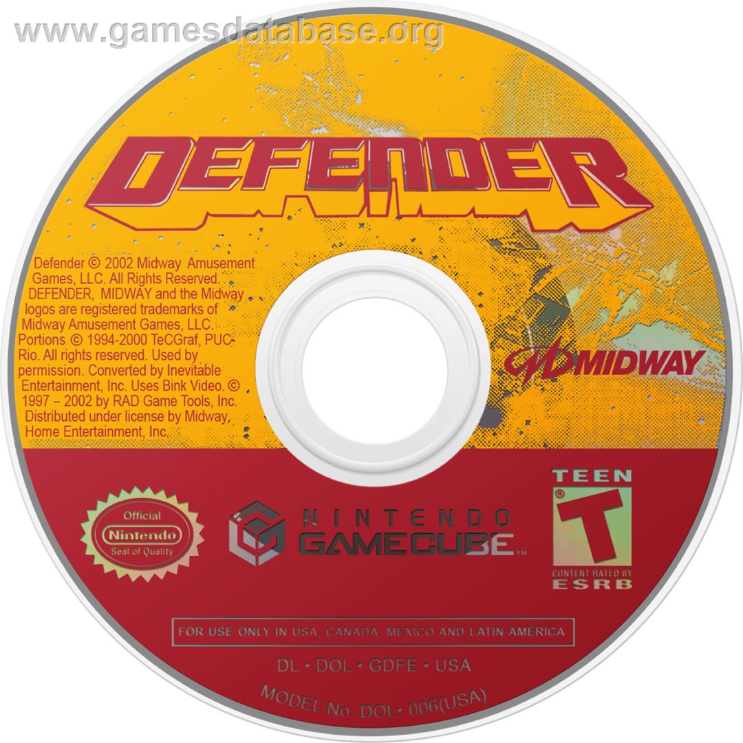 Defender - For All Mankind - Nintendo GameCube - Artwork - Cartridge