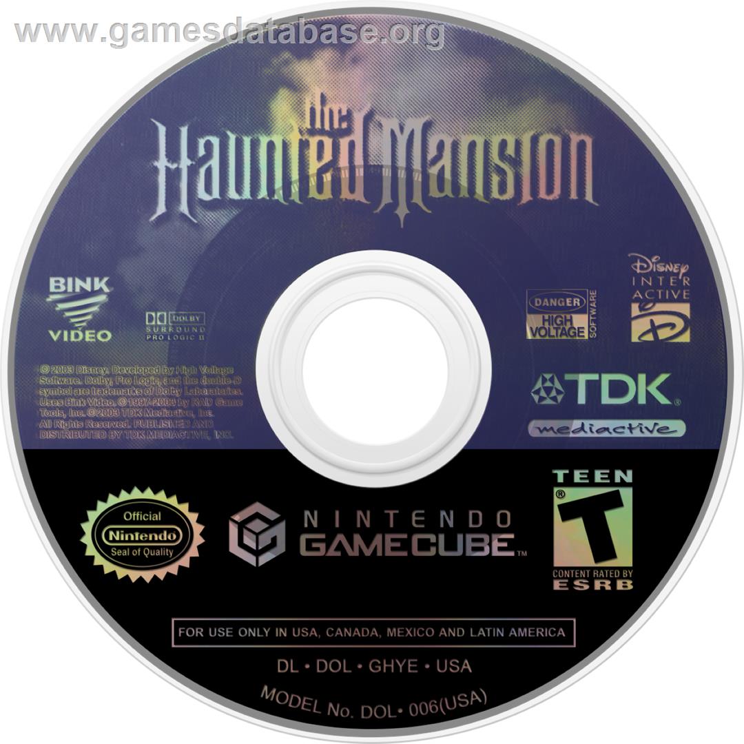 Haunted Mansion ,the - Nintendo GameCube - Artwork - Cartridge
