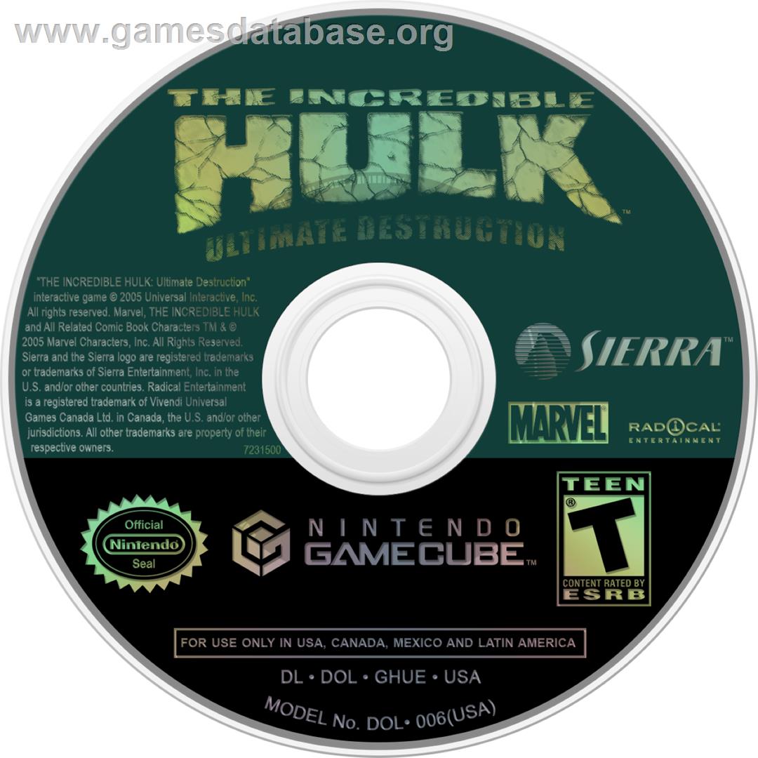 Incredible Hulk - Ultimate Destruction, The - Nintendo GameCube - Artwork - Cartridge