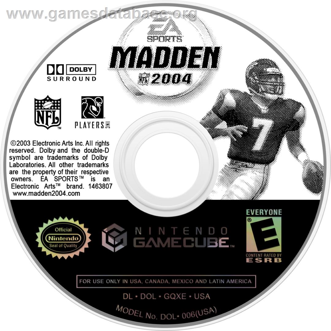 Madden NFL 2004 - Nintendo GameCube - Artwork - Cartridge