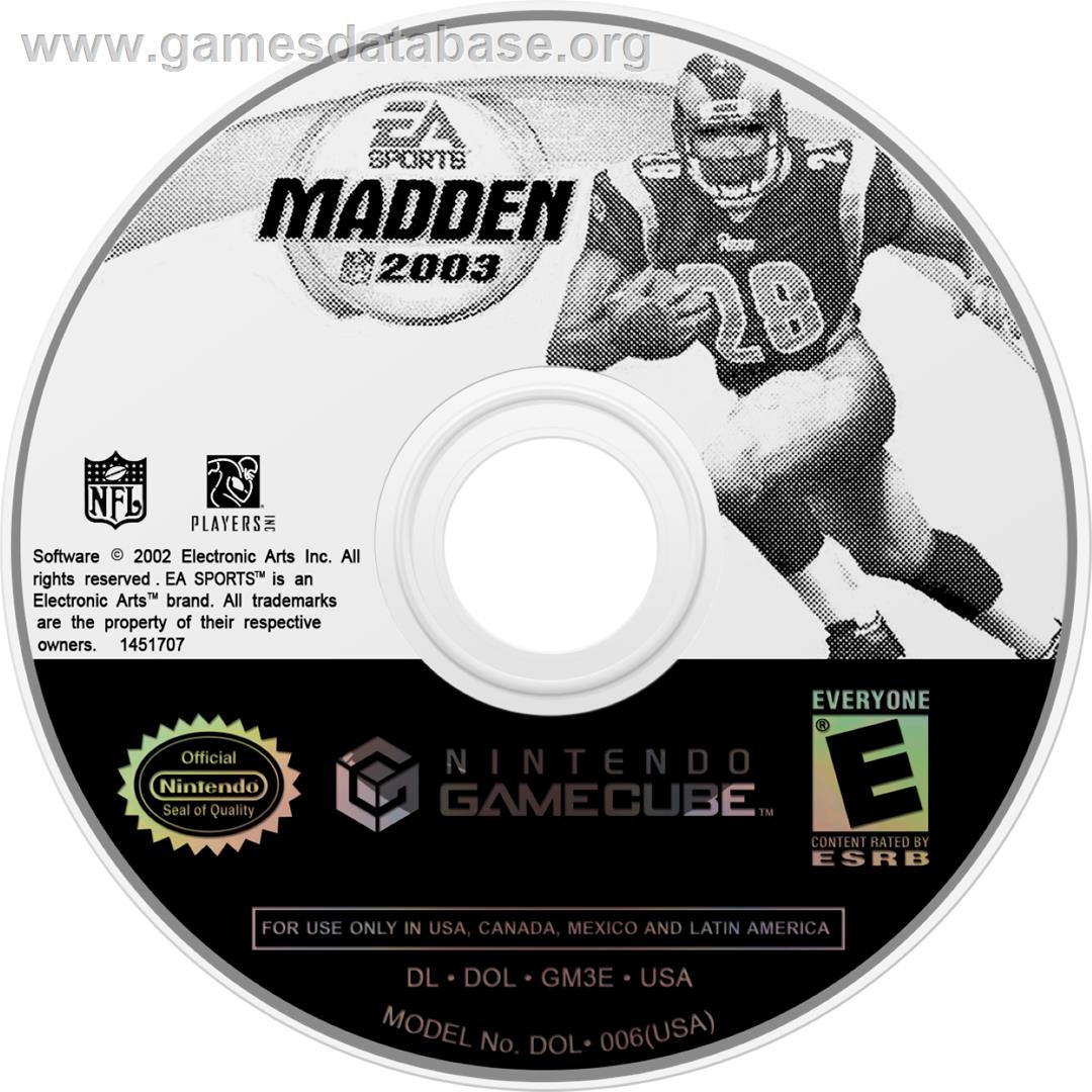 Madden Nfl 2003 - Nintendo GameCube - Artwork - Cartridge