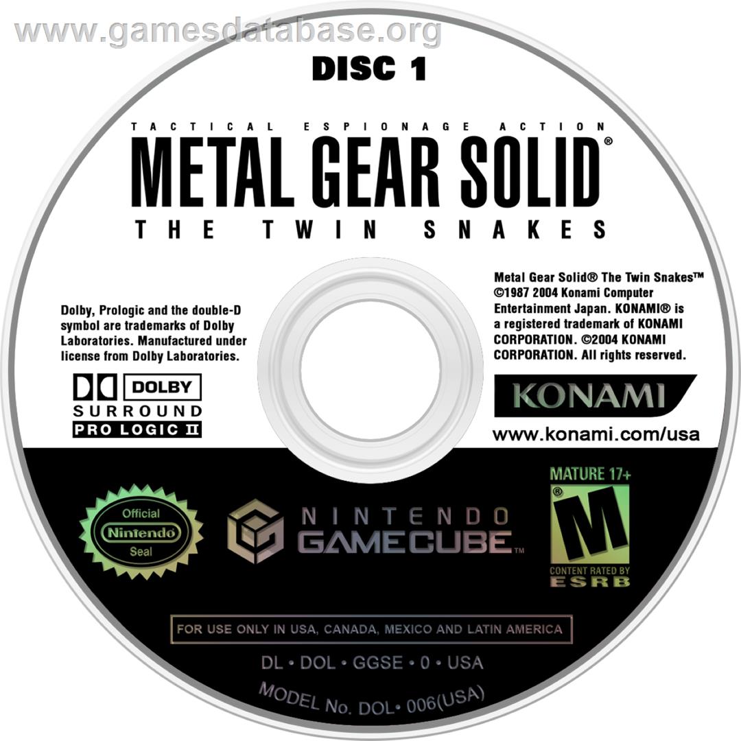 Metal Gear Solid: The Twin Snakes - Nintendo GameCube - Artwork - Cartridge