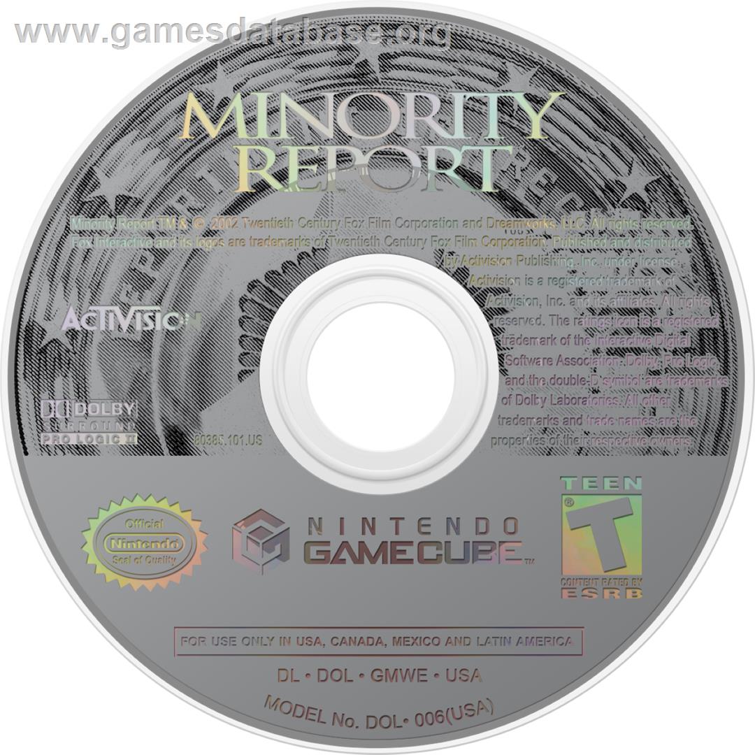 Minority Report: Everybody Runs - Nintendo GameCube - Artwork - Cartridge