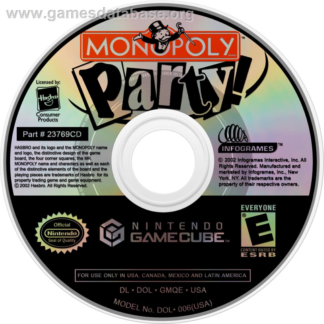 Monopoly Party - Nintendo GameCube - Artwork - Cartridge