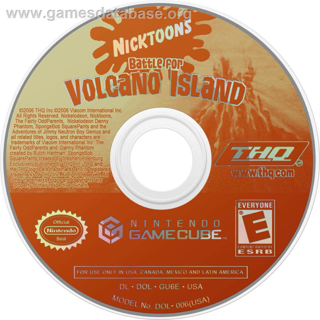 Nicktoons - Battle For Volcano Island - Nintendo GameCube - Artwork - Cartridge