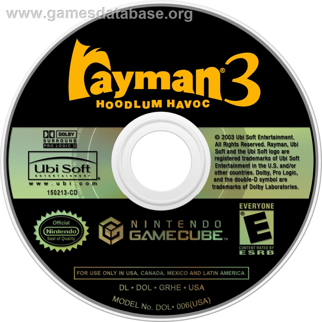 Rayman 3: Hoodlum Havoc - Nintendo GameCube - Artwork - Cartridge