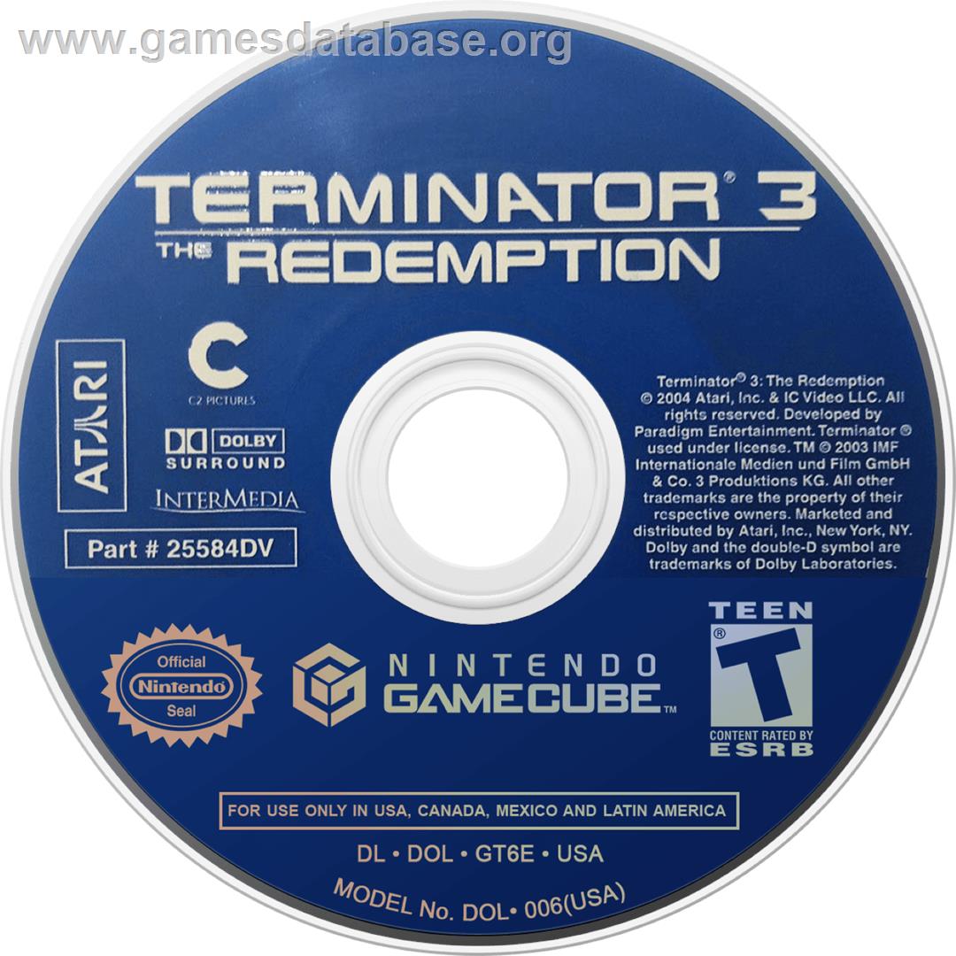 Terminator 3 - The Redemption - Nintendo GameCube - Artwork - Cartridge