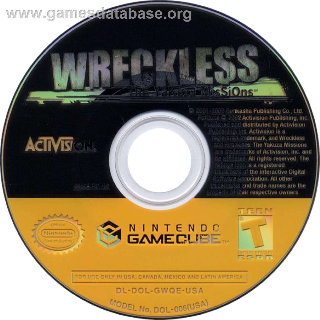 Wreckless: The Yakuza Missions - Nintendo GameCube - Artwork - Cartridge