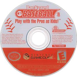 Artwork on the Disc for Backyard Baseball on the Nintendo GameCube.
