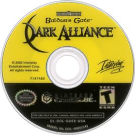 Artwork on the Disc for Baldur's Gate: Dark Alliance on the Nintendo GameCube.