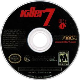 Artwork on the Disc for Killer7 on the Nintendo GameCube.