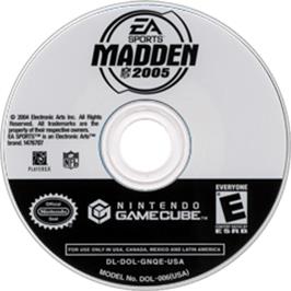 Artwork on the Disc for Madden NFL 2005 on the Nintendo GameCube.