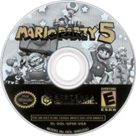 Artwork on the Disc for Mario Party 5 on the Nintendo GameCube.
