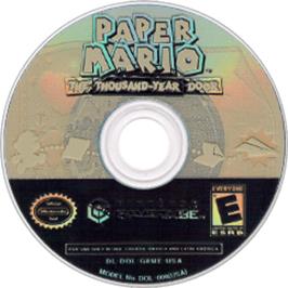 Artwork on the Disc for Paper Mario: The Thousand-Year Door on the Nintendo GameCube.