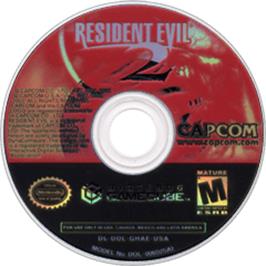 Artwork on the Disc for Resident Evil 2 on the Nintendo GameCube.