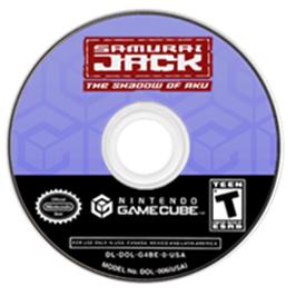 Artwork on the Disc for Samurai Jack: The Shadow of Aku on the Nintendo GameCube.