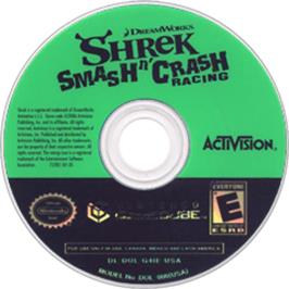 Artwork on the Disc for Shrek Smash N' Crash Racing on the Nintendo GameCube.