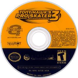 Artwork on the Disc for Tony Hawk's Pro Skater 3 on the Nintendo GameCube.