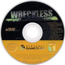 Artwork on the Disc for Wreckless: The Yakuza Missions on the Nintendo GameCube.