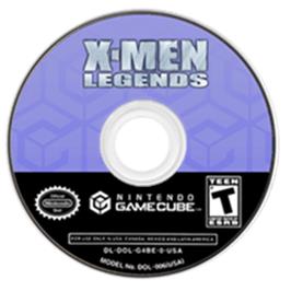 Artwork on the Disc for X-Men: Legends on the Nintendo GameCube.