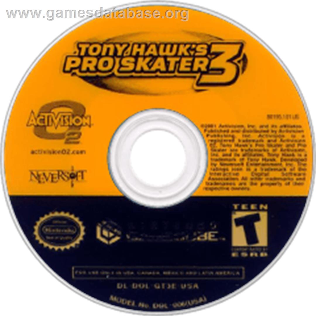 Tony Hawk's Pro Skater 3 - Nintendo GameCube - Artwork - Disc