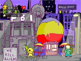 In game image of Alien Hominid on the Nintendo GameCube.