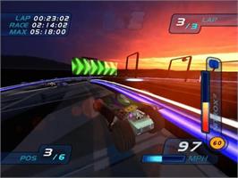 In game image of Hot Wheels: World Race on the Nintendo GameCube.
