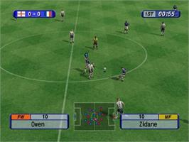 In game image of International Superstar Soccer 2 on the Nintendo GameCube.