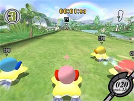 In game image of Kirby Air Ride on the Nintendo GameCube.
