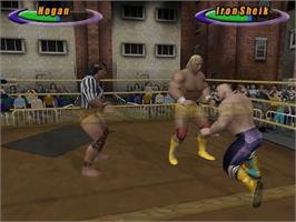 In game image of Legends of Wrestling on the Nintendo GameCube.