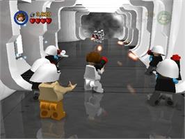 In game image of Lego Star Wars 2 - The Original Trilogy on the Nintendo GameCube.